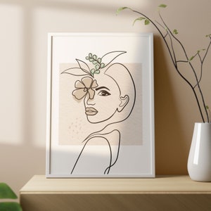 Custom Line Flowerart Drawing, Custom Portrait, Sketches From Photo, Personalized Gifts