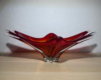 Sommerso Murano Glass Centerpiece Bowl — Mid-Century, 1950s–1970s