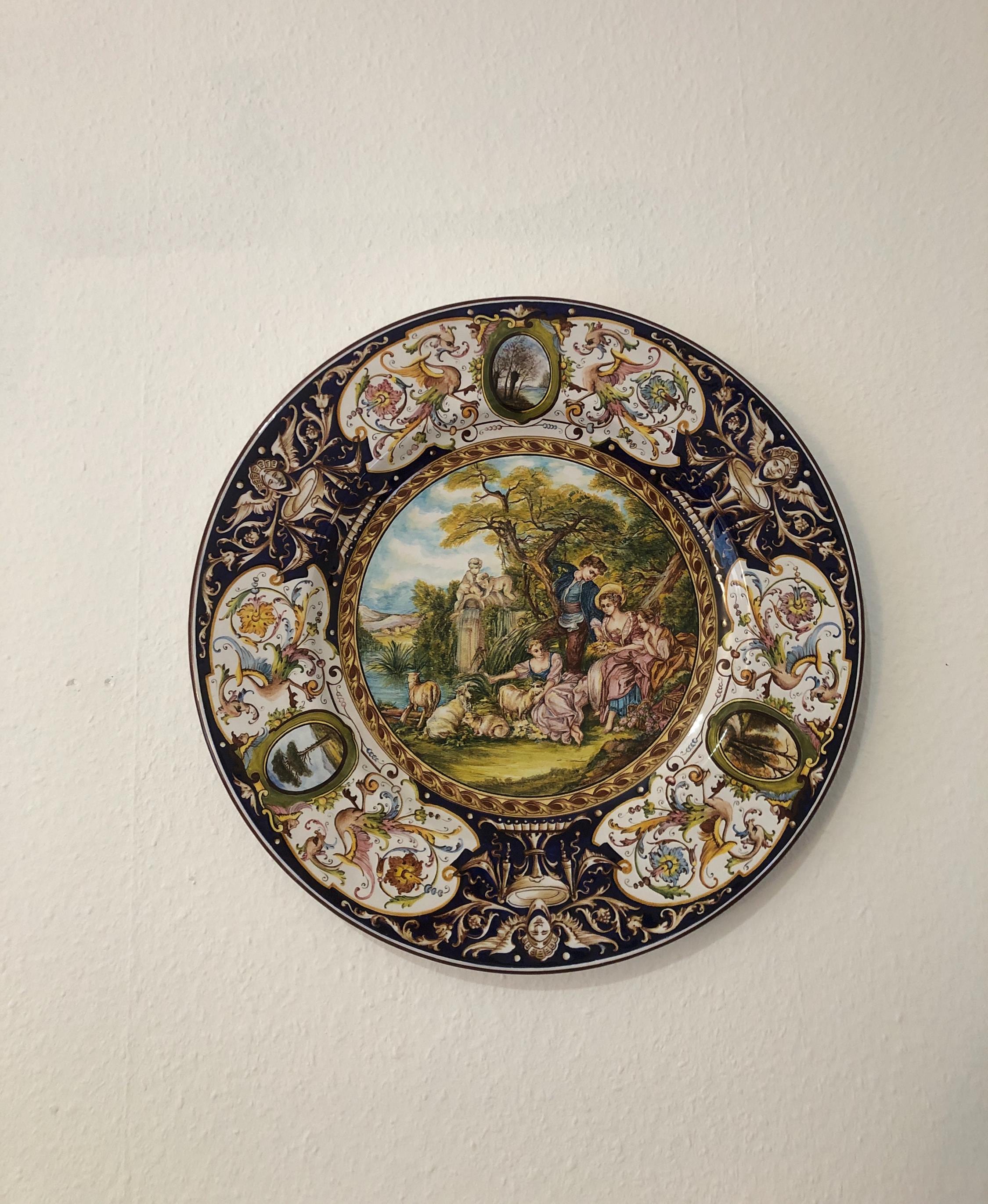 FAENZA, Large Ceramic Plate, François Boucher