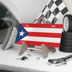 Bandera de Puerto Rico Vanity Car Plate Tablilla