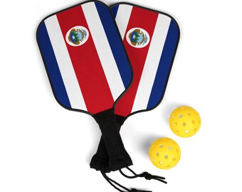 Ensemble de palettes de pickleball représentant le drapeau du Costa Rica