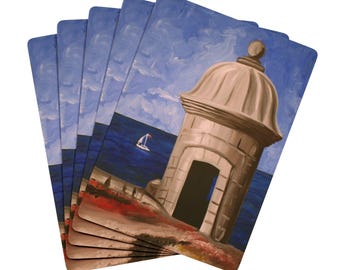 Puerto Rico Castillo San Felipe Del Morro Casino Pokerspelkort - Originalkonstverk