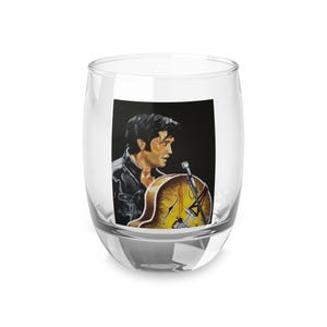 Elvis Presley Painting Whiskey Glass in Color - Original Artwork