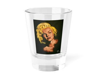 Marilyn Monroe Painting Vintage Shot Glass in Color - Original Artwork