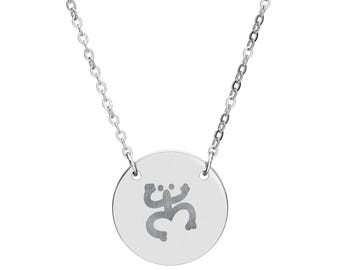 Coqui Taino Puerto Rico Circle Necklace (Engraving)