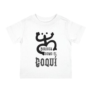 Boricua Como El Coqui - T-shirt Porto Rico en jersey de coton pour bébé - T-shirt