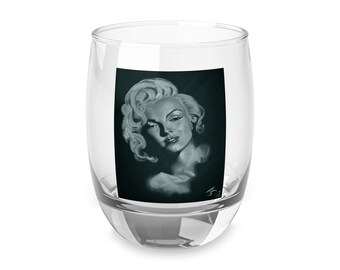 Marilyn Monroe Painting Whiskey Glass in Black & White - Original Artwork