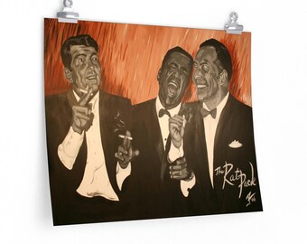 The Rat Pack, Dean Martin, Sammy Davis Jr., Frank Sinatra Premium Matte posters horizontaux en couleur - Oeuvres d'art originales
