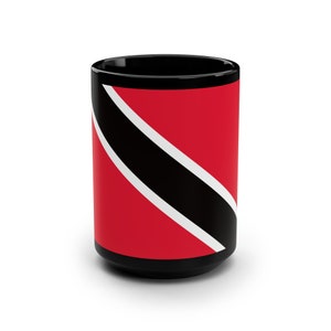 Trinidad & Tobago Flagge Schwarze Tasse, 15oz.