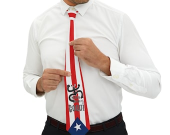 Puerto Rico Flag Bandera Boricua como el Coqui Taino Necktie Corbata