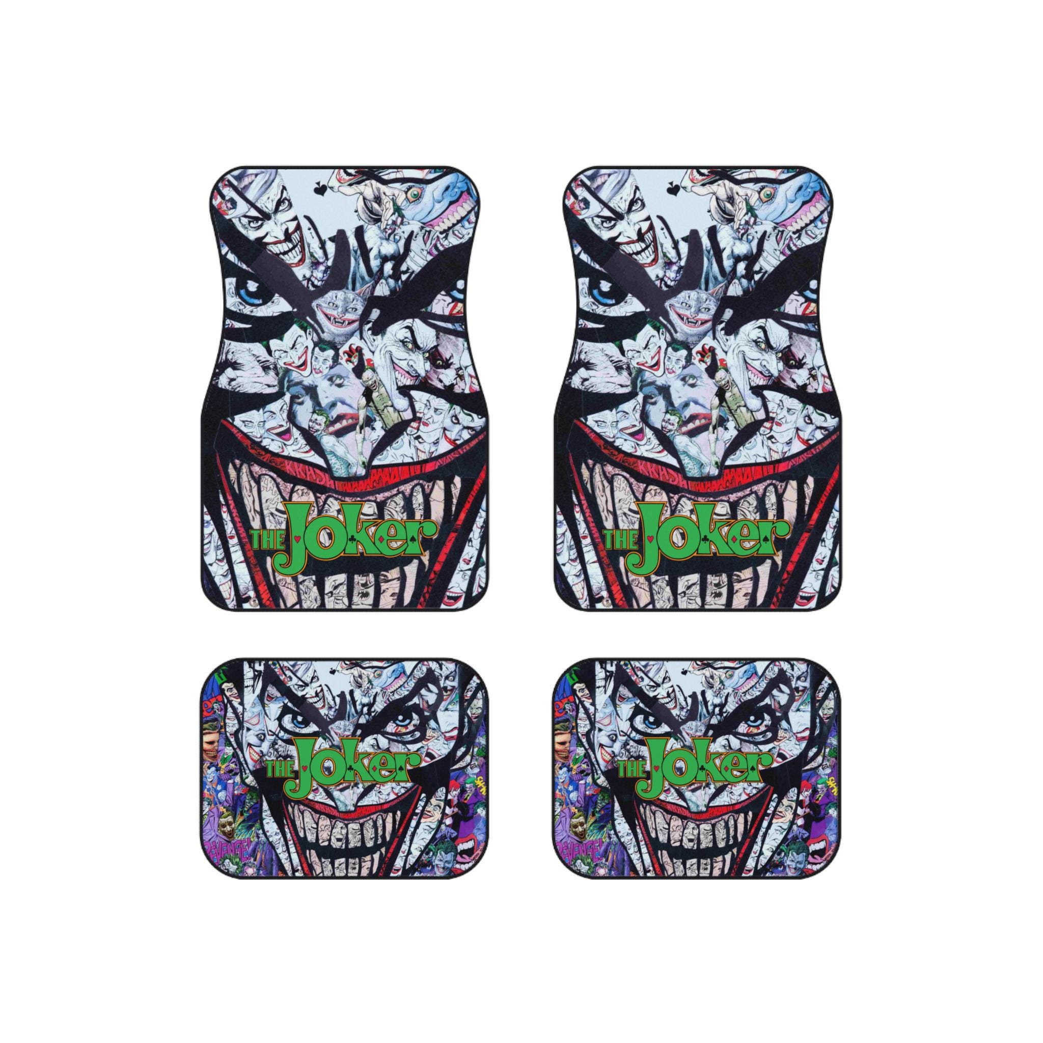The Joker Logo With Joker Comic Inspired Background Car Mats Set