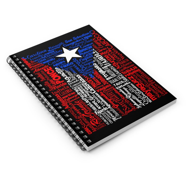 Puerto Rico Pueblo Town Names Flag Spiral Notebook - Ruled Line - Etsy