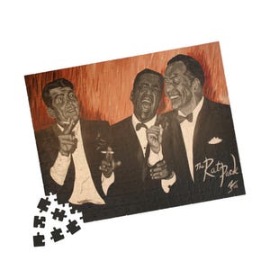 The Rat Pack , Dean Martin , Sammy Davis Jr. & Frank Sinatra Puzzle (110, 252, 520) - Original Artwork