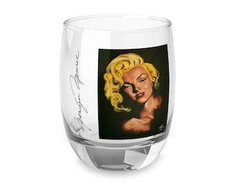 Marilyn Monroe Painting with Signature Whiskey Glass in Color - Original Artwork