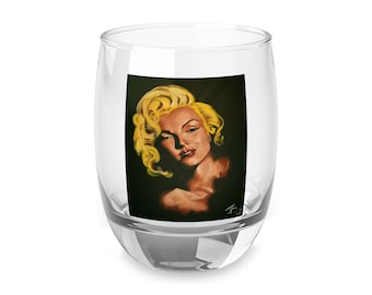 Marilyn Monroe Painting Whiskey Glass in Color - Original Artwork