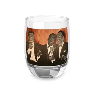 The Rat Pack , Dean Martin , Sammy Davis Jr. & Frank Sinatra Whiskey Glass in Color - Original Artwork