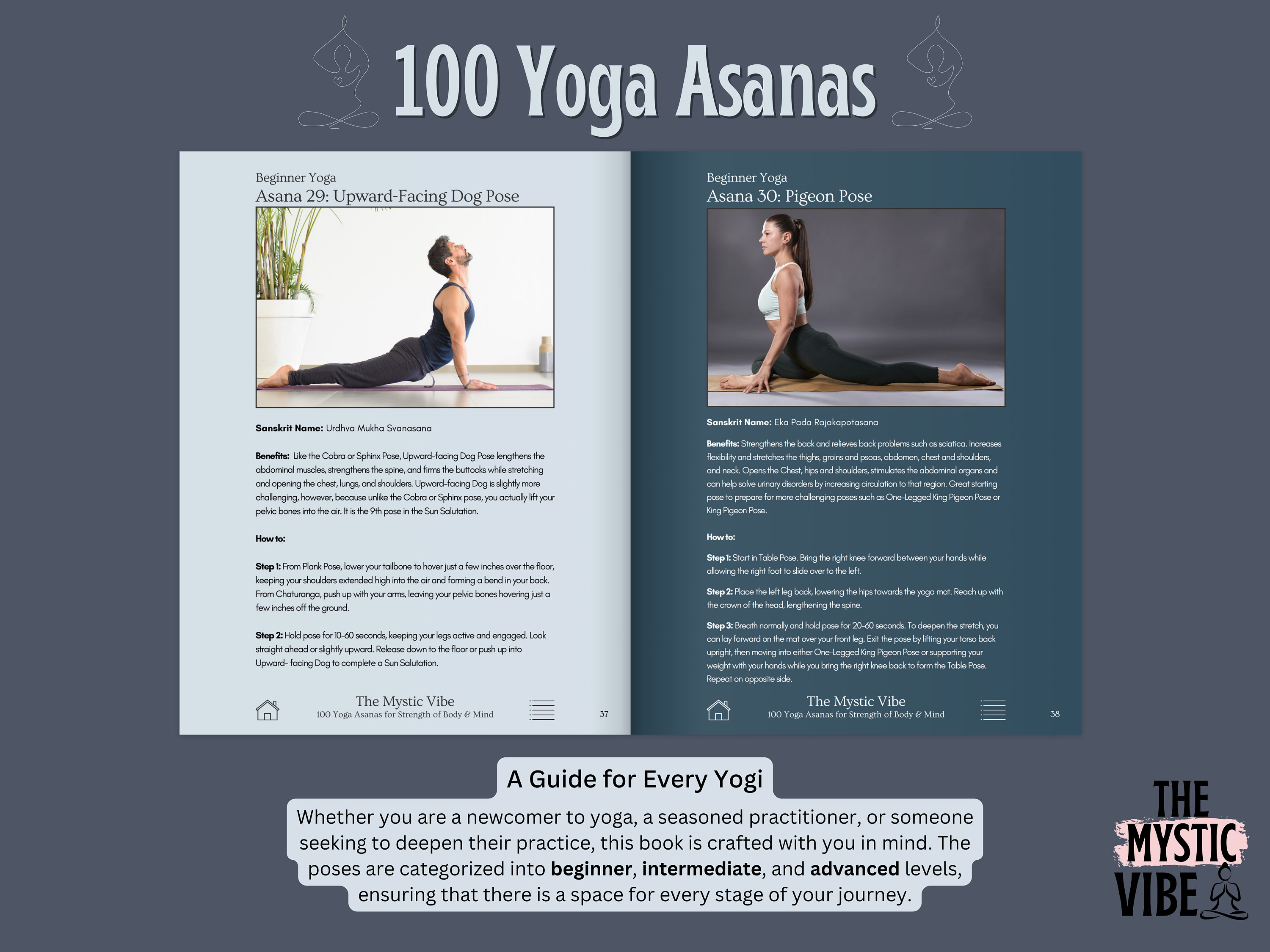 100 Yoga Asanas Ebook: Beginner Poses, Flexibility Guide (with FREE Poster)  - Etsy, image size:3000x2250