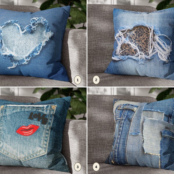 Jeans Pillow Etsy