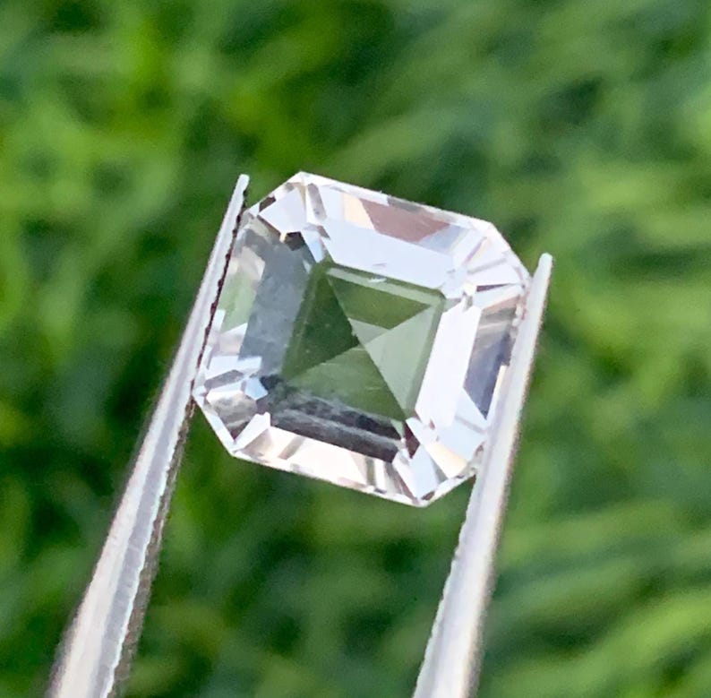 3.55 CT Natural White Topaz Square Cut( 7.9x7.8x6.1 Mm) Loose Gemstone ...