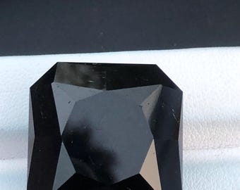 85.3 CT Natural Black Tourmaline (24.5x24.1x17.6 mm) Emerald Mix cut Loose Gemstone @Afghanistan.