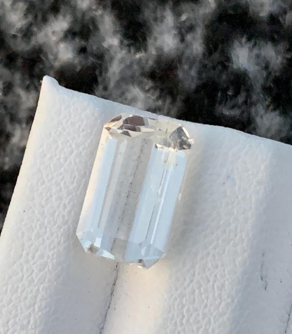 CT Natural White Topaz Emerald Cut Loose Gemstone @pakistan
