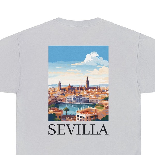 SEVILLA City Shirt, SPAIN Shirt, Travel T-Shirt, Spain Gift, Sevilla Souvenir, Unisex, Retro Style, Vintage Design, Landmark, Skyline