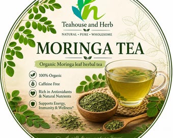 Moringa Leaf Herbal Tea: Florida-Grown Dried Leaves-2 oz pack