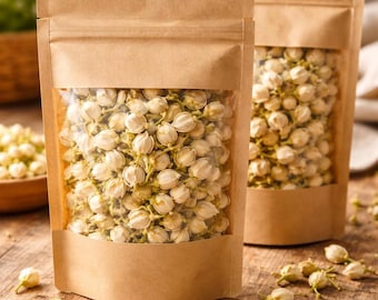 Dried Jasmine Flowers Tea from Sri Lanka – Naturally Sun-Dried Floral Herbal Infusion- Hand-picked Organic