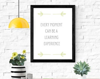 Printable Canvas Wall Art, Simplistic, minimalist, inspirational, learning, wall art, green.