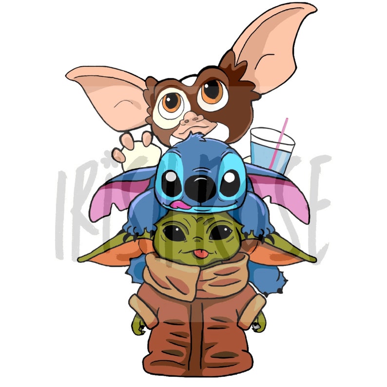 Gizmo Stitch Grogu PNG Etsy
