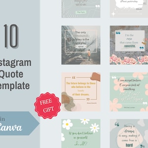 10 Quote Instagram Templates | Editable Post Template | Social Media Post