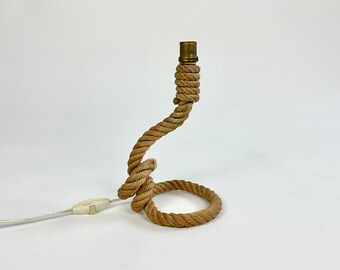 Vintage rope table lamp by Audoux & Minet, France c.1950