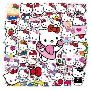Kawaii Kitty Kiss cut Stickers