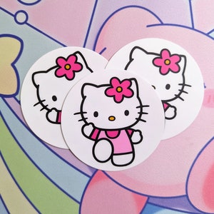 Kawaii Kitty Round Vinyl Sticker