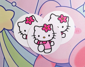 Kawaii Kitty Round Vinyl Sticker
