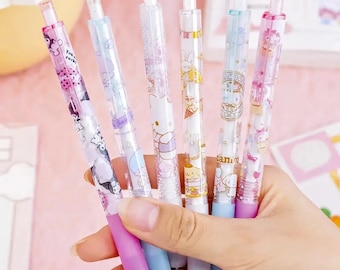 Bolígrafos de gel kawaii (tinta negra)