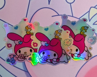 Cute Kawaii Kitty & Friends Holographic Sticker Sheet Variety Pack ...