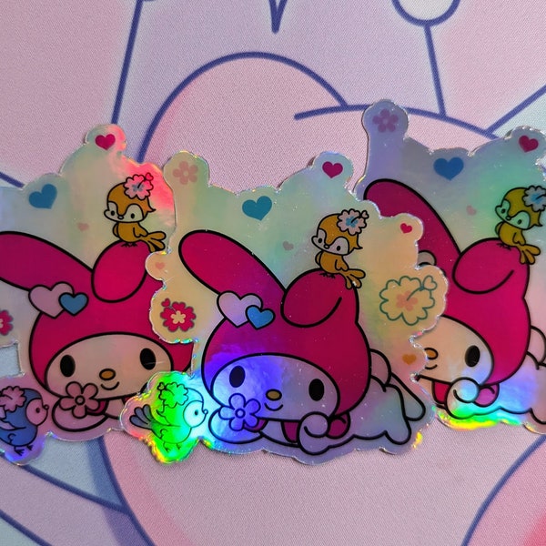 Kawaii Springtime Holographic Sticker
