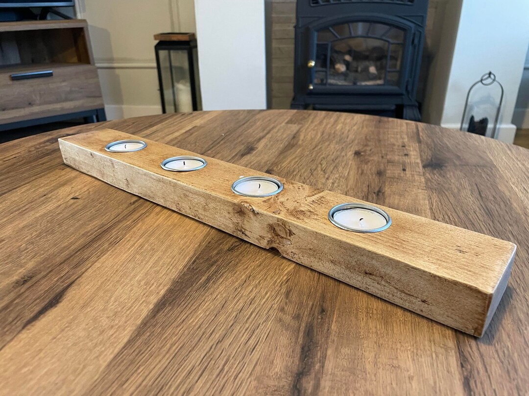 4 Candle Reclaimed Tea Light Holder Rustic Tealight Etsy