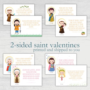 Catholic Saint Valentines; St. Valentine’s Day Cards; Catholic Teacher, Homeschool, Classroom, Physical Copy School Valentines; Christian
