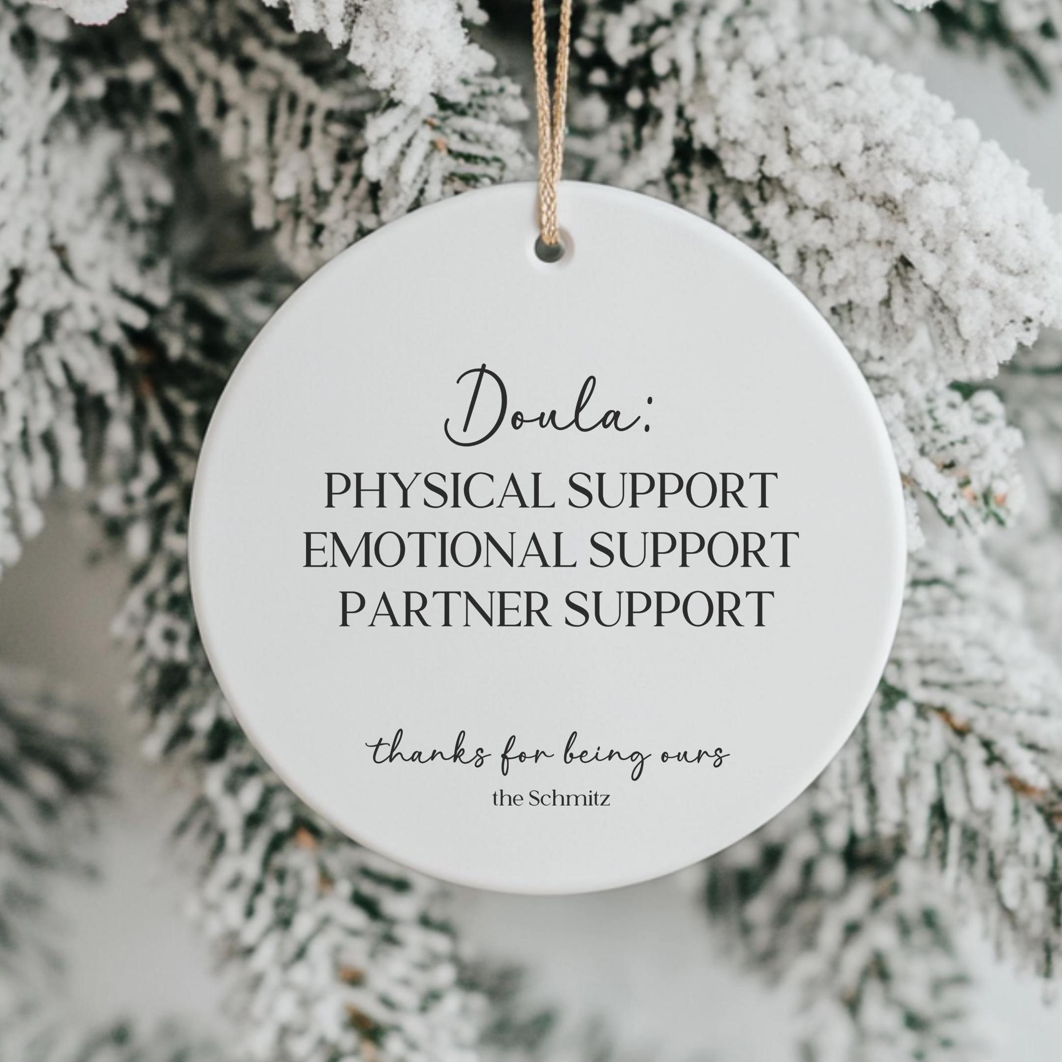 Personalized Doula Thank You Gift, Custom Doula Christmas Gift, Physical Support Person, Emotional Support Person, Birthing Partner Gift