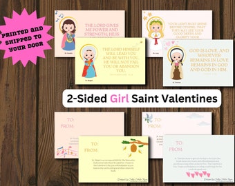 Catholic Saint Valentines for girls, Female Saint Valentines, Catholic Teachers St. Valentines cards, Christian Valentine's Day cards