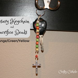 Sacrifice Beads Keychain | Catholic Keychain Rosary | Keychain Christian | Confirmation Gift Catholic  Prayer Beads Chain
