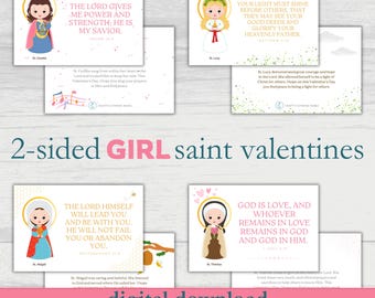 Girl Printable Saint Valentines, Female Saint Valentines, Catholic Teachers, Kids, Catholic Homeschool Youth Group, St. Valentine&#39;s cards