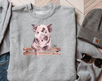 Cute pig sweatshirt, Homestead shirt, Farm Shirt, Homesteader,  Cowgirl Shirt,Animal Sweatshirt, Cowboy Sweater, Western Lover Gift
