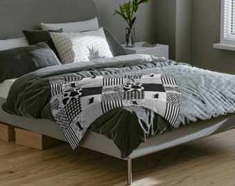 Black and White Highlander Cow Blanket. Gift for Homestead and Farmer. Gift for her. Soft blanket. House warming gift. Farmhouse decor