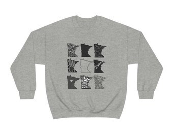 Minnesota Crewneck Sweatshirt, State of MN, Minnesota Clothing