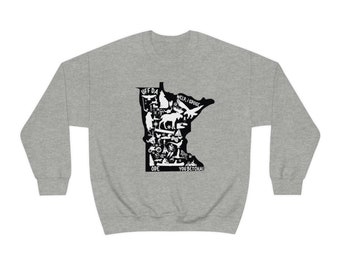 Minnesota Collage Crewneck Sweatshirt Uff da You betcha