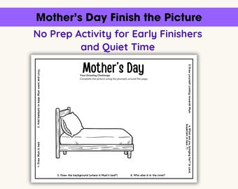 Actividad para niños del Día de la Madre: Completa el dibujo (imprimible)