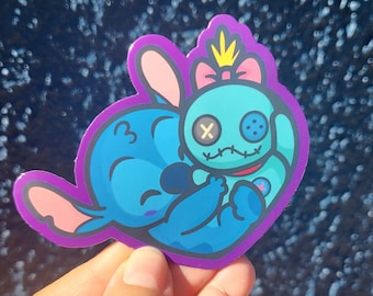 Pegatina Stitch Holding Scrump / Pegatina Stitch / Pegatina Scrump / Lilo y Stitch Pegatina